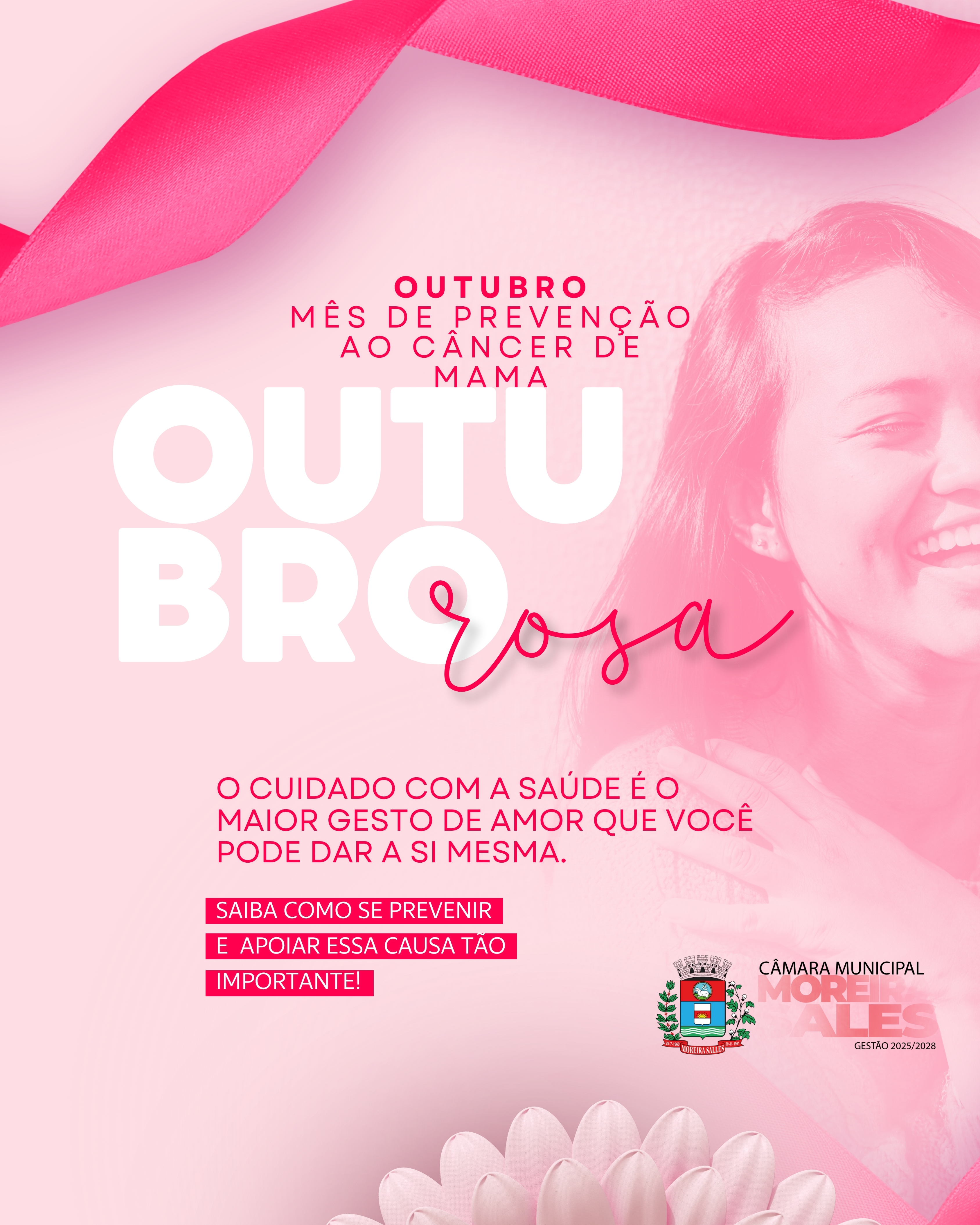 Câmara Municipal de Moreira Sales apoia a campanha Outubro Rosa e reforça a importância da prevenção ao câncer de mama