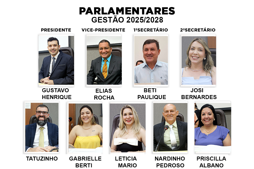 Mesa diretora biênio 2025/2026 e demais vereadores